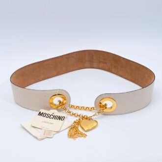 Cinturon Moschino blanco 90s