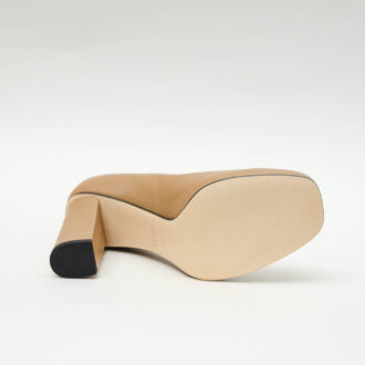 Mocasín beige Gucci tacón - Imagen 2