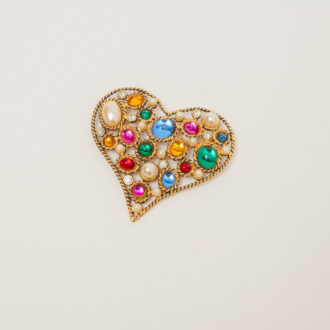 Broche corazón multicolor
