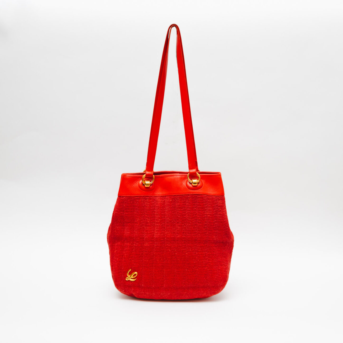 Bolso Loewe 90s rafia naranja
