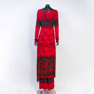 Vestido largo Chacock estampado rojo y negro - Imagen 6