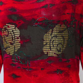 Vestido largo Chacock estampado rojo y negro - Imagen 5