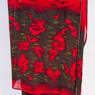 Vestido largo Chacock estampado rojo y negro - Imagen 4