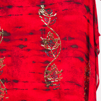 Vestido largo Chacock estampado rojo y negro - Imagen 3