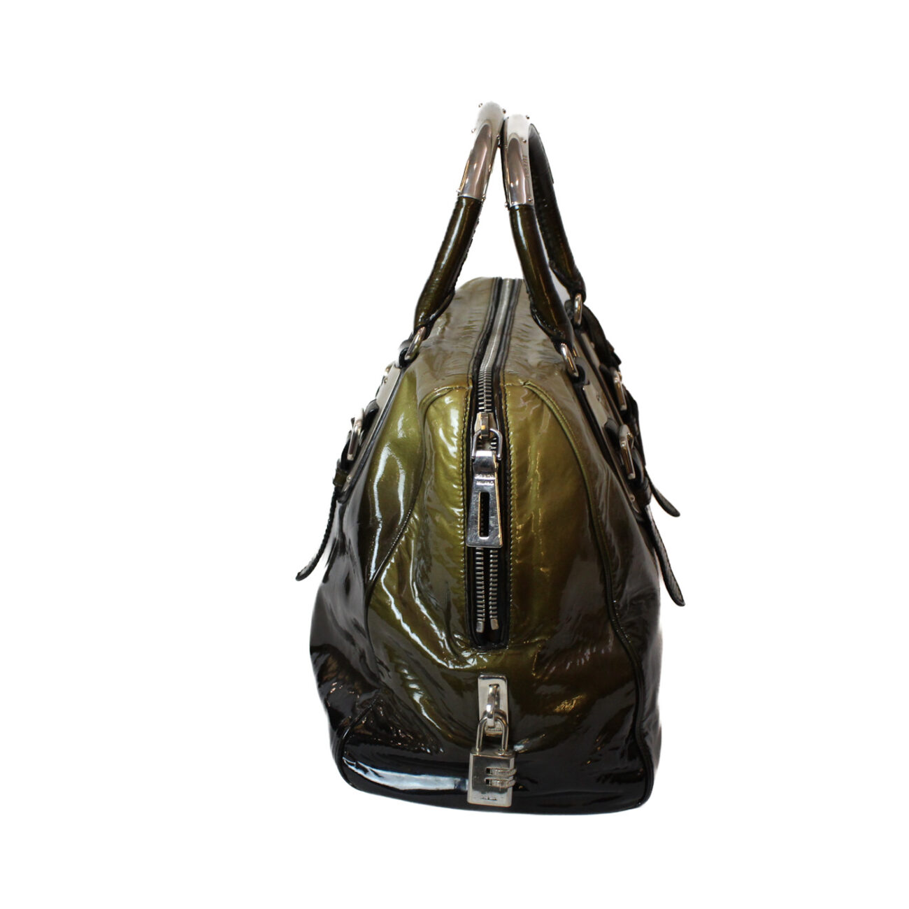 Prada bolso acharolado degradé verde - Imagen 5